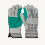 Double Palm Canvas Back Gloves (Green & Grey)